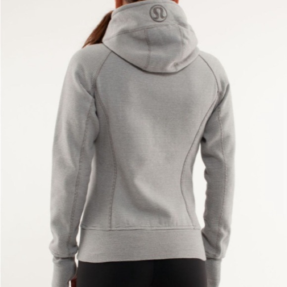 LULULEMON Scuba Hoodie* Microstripe Sidewalk / Silver Size 4-6 - Picture 2 of 10